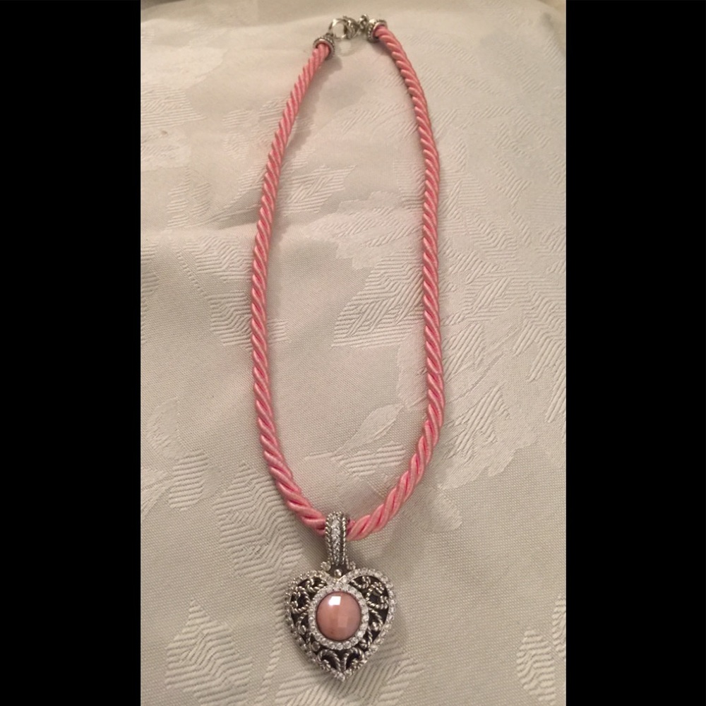 JUDITH RIPKA 925 CZ Pink Heart Necklace - Picture 3 of 7
